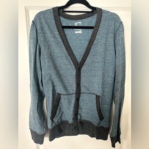 On the Byas Mens Blue and Black Cardigan